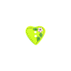 Bouton coeur piqué contour vert perroquet