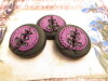 Bouton rond noir et violet 30mm