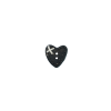 Bouton petit coeur rouge noir pailleté