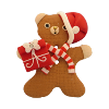 Bouton en forme de nounours Noël marron et et cadeau