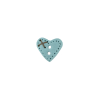 Bouton petit coeur turquoise