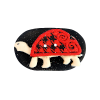 Bouton ovale noir tortue rouge