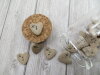 Bouton petit coeur beige