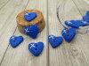 Bouton petit coeur bleu roi