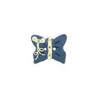 Bouton papillon bleu jean