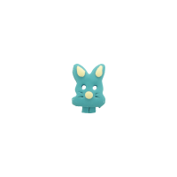 Bouton tête de lapin turquoise