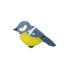 Bouton oiseau mésange tête gauche