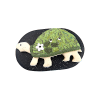 Bouton ovale noir tortue verte