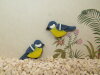 Bouton oiseau mésange tête gauche