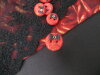 Bouton rond rouge noeud noir 13mm