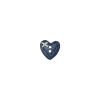 Bouton petit coeur bleu nuit pailleté