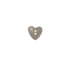 Bouton petit coeur gris-beige