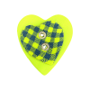 Bouton coeur vert perroquet tartant vert