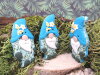 Bouton gnome foret bonnet turquoise