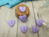 Bouton petit coeur lilas