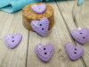 Bouton petit coeur lilas