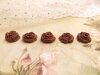 Bouton rose de 10mm marron