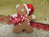 Bouton en forme de nounours Noël marron et et cadeau