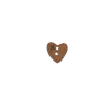 Bouton petit coeur marron